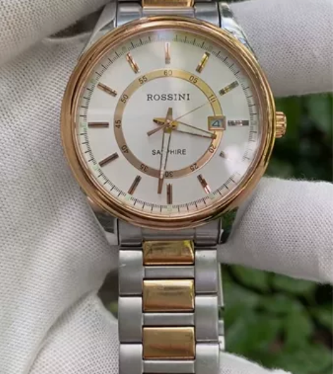 二手正品ROSSINI(罗西尼)石英男表，...