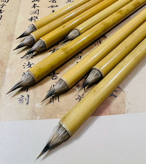 黄竹杆紫毫鸡矩毛笔国展利器 【新款｀紫 毫...