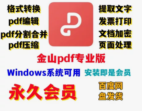 【自动发货。无需等待】金山PDF(专业版安...