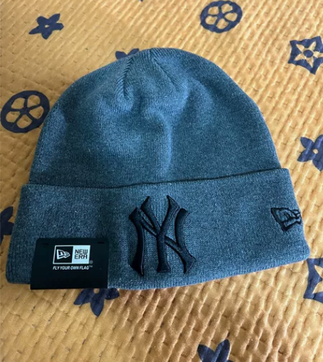 全新mlb灰色针织帽毛线帽冷帽、NY帽子 ...
