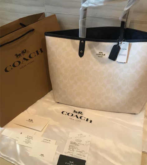 闲置全新Coach蔻驰city33冰川白拼...