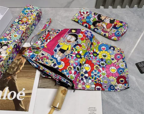 亏本售出)村上隆全自动太阳花雨伞遮阳伞防晒...