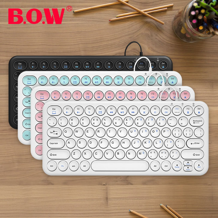 BOW航世笔记本静音无线键盘电脑台式机办公...