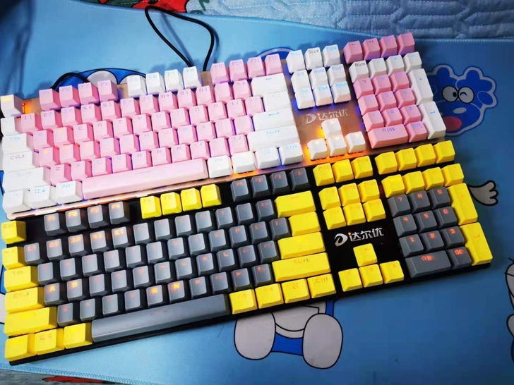 包邮 达尔优108青轴机械键盘 光轴机械键...