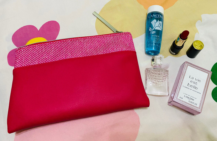 全新兰蔻化妆包+30ml眼部卸妆+4ml小...