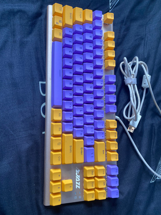 黑爵ak40黑轴机械键盘 87键 湖人pb...