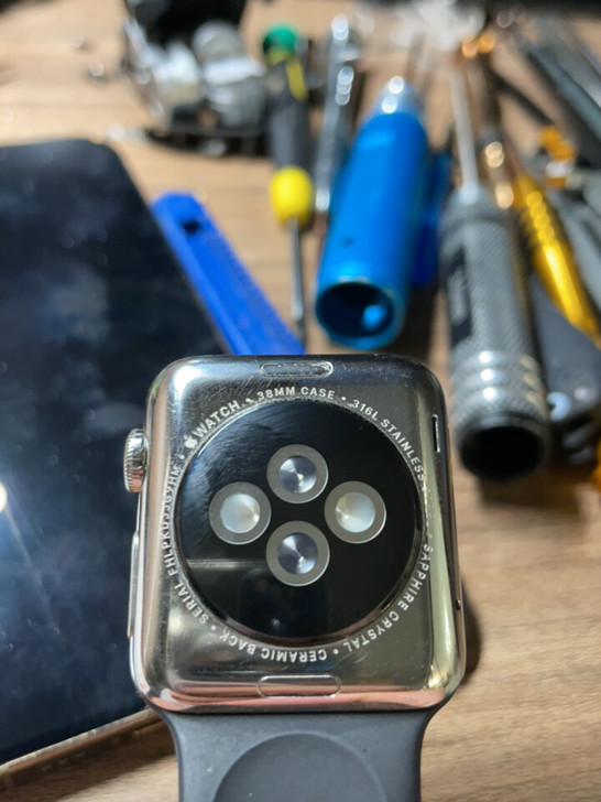 苹果一代不锈钢38mm手表功能正常无配件、...