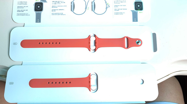 苹果手表运动表带44mm粉橘桔色apple...