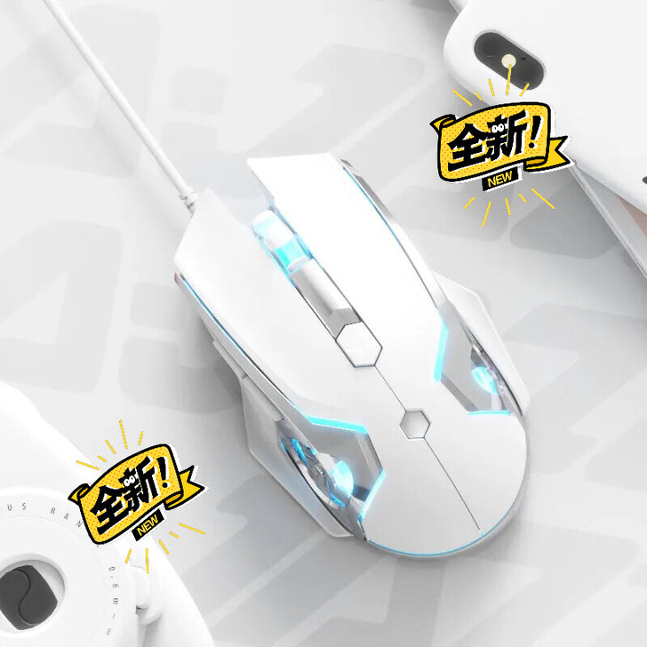 全新黑爵AJ120牧马人鼠标电竞机械有线游...