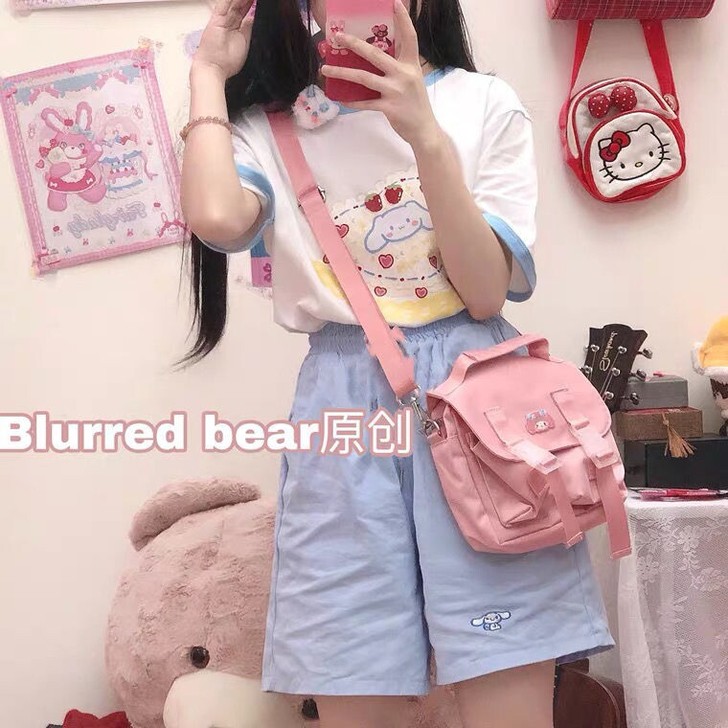 玉桂狗五分短裤女日系可爱软妹ins韩版宽松...