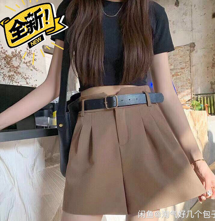 特价短裤女夏季新款韩版宽松高腰显瘦西装港味...