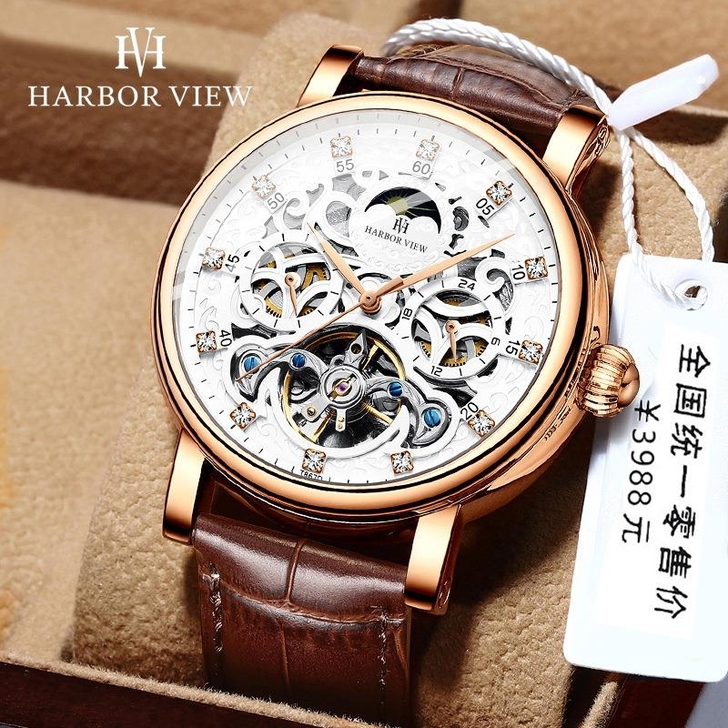 HARBOR VIEW男士休闲手表 日月星...