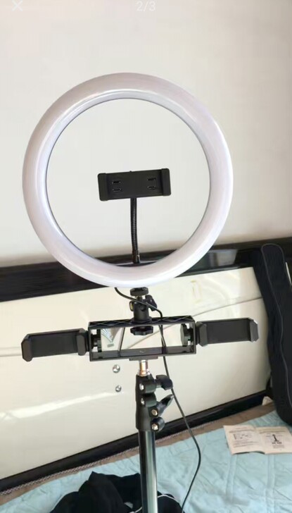 手机支架直播支架多功能三角架桌面床头快手拍...