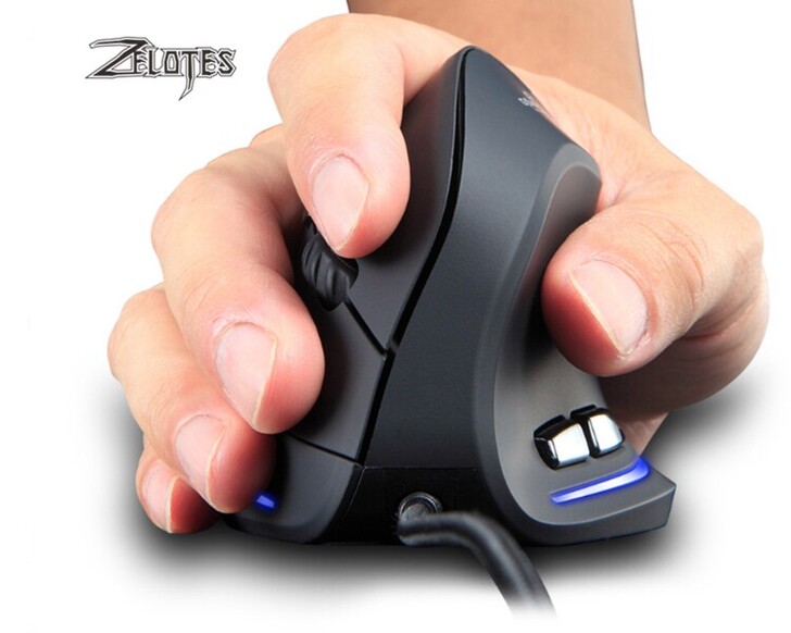 ZELOTES垂直游戏鼠标掌握者立式有线鼠...