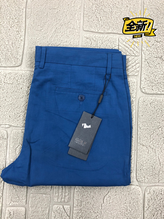 春夏款 高尔夫品牌男士商务休闲蓝色休闲裤棉...