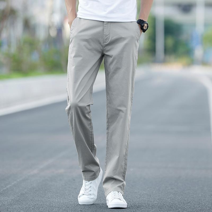 正品夏季薄款休闲裤男士纯棉弹力宽松直筒裤男...