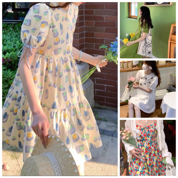 仙女裙清仓福袋夏季法式连衣裙复古茶歇裙气质...