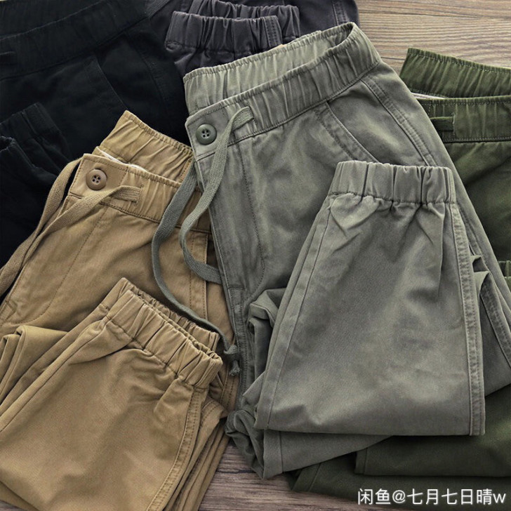 服装店清仓 工装裤男休闲裤束脚裤九分裤胖子...