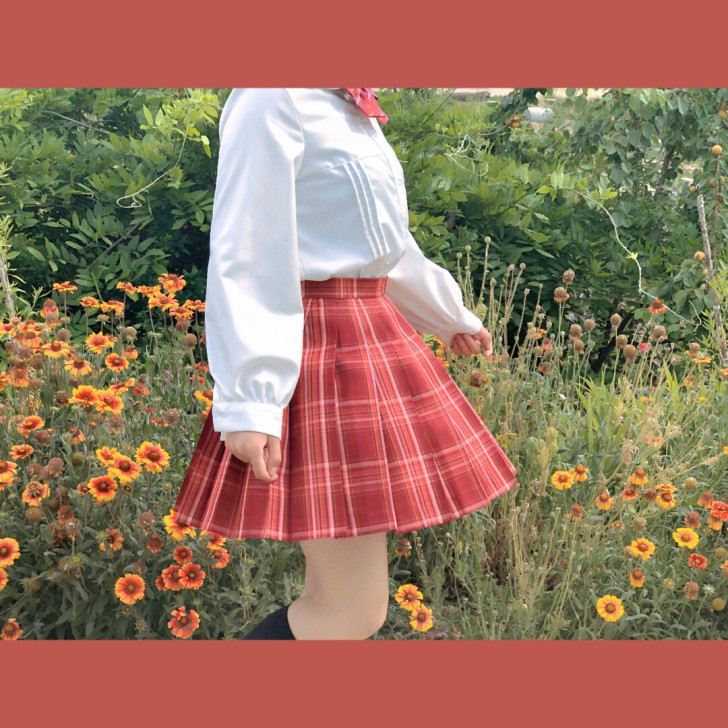 【出】熏风jk制服馆格裙 jk格群 胭桃 ...