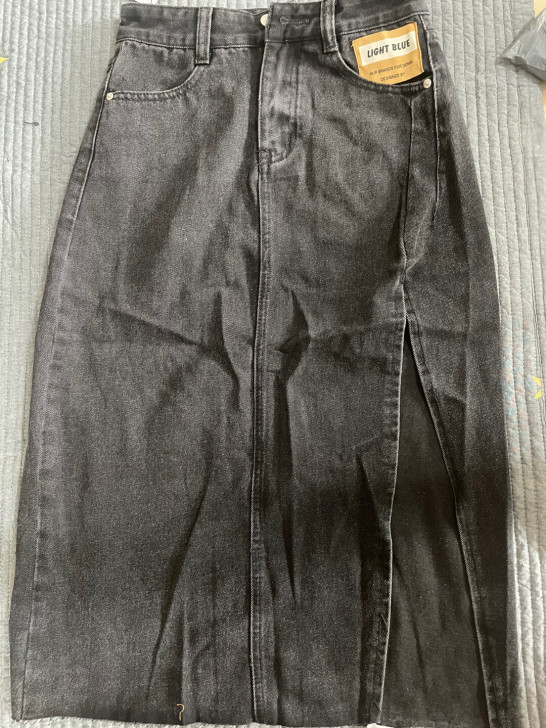 全新黑灰色XL码牛仔裙2021新款夏季网红...