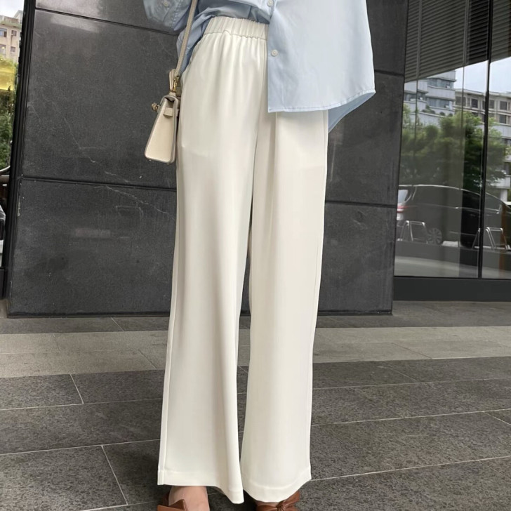 白色凉凉裤 小个子阔腿裤