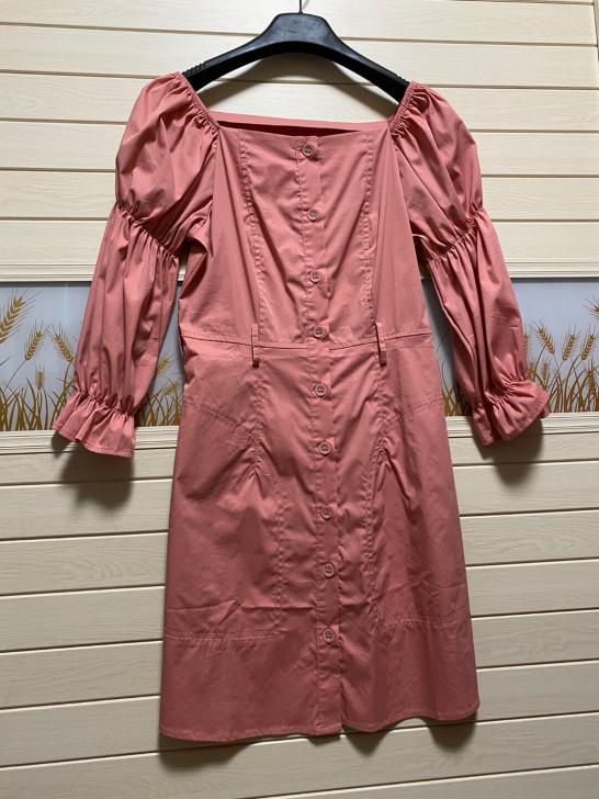 新款温柔连衣裙法式复古气质桔梗连衣裙全新