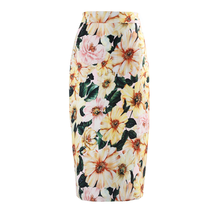 适合春天穿的花裙子2021新款印花包臀中长...