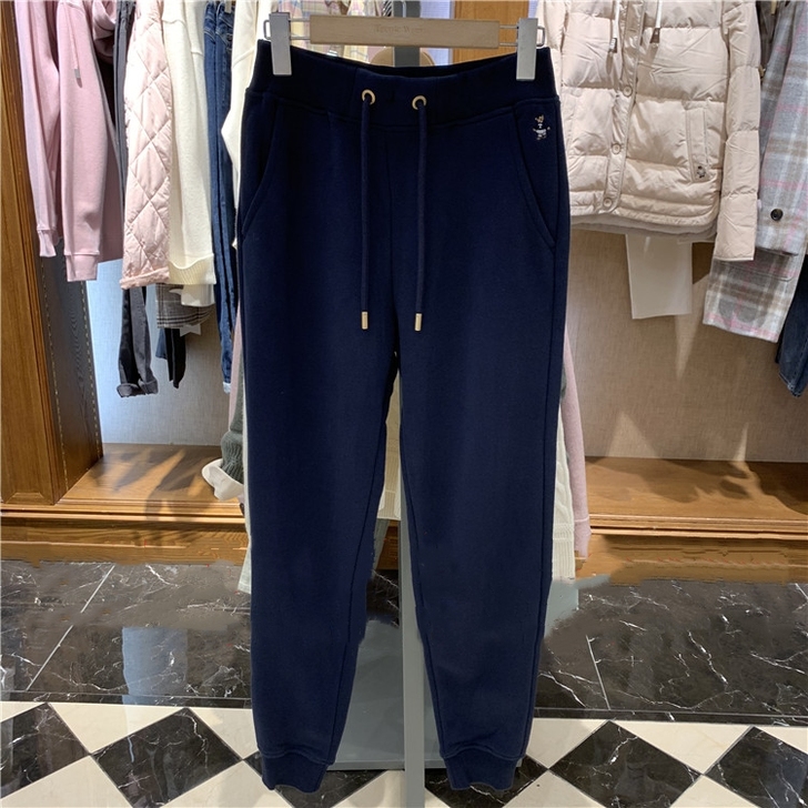 TW小熊2020冬季新款女装简约休闲松紧腰...