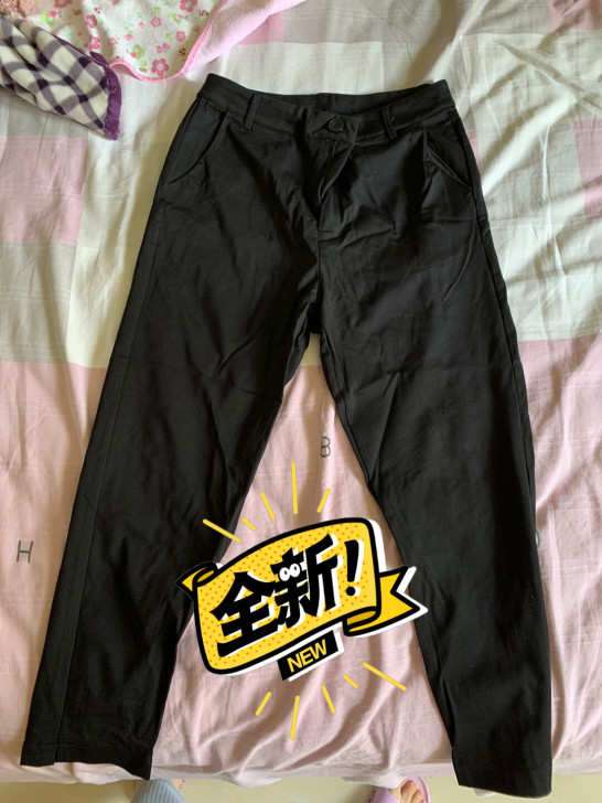 全新洗过一次从未穿过 工装通勤黑色裤 实拍...