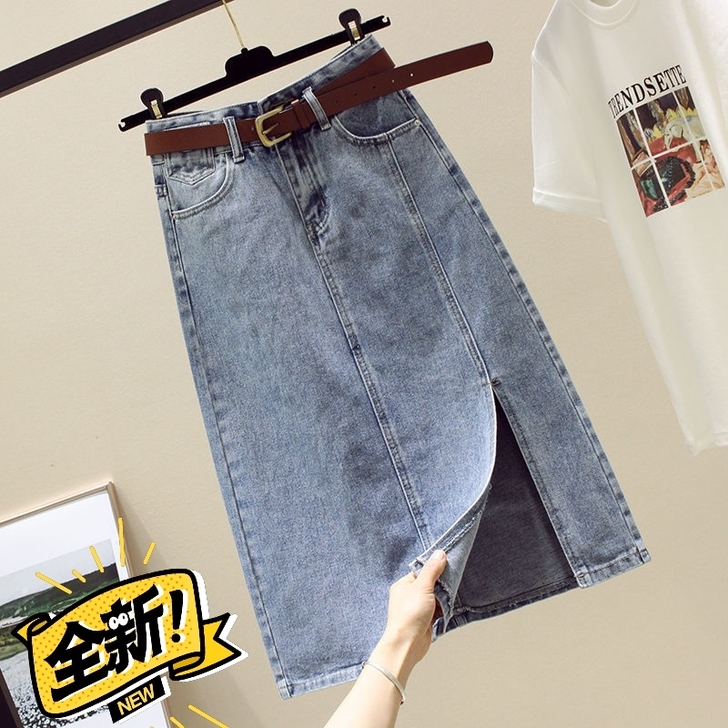 实体店装修升级牛仔半身裙子女春夏2021新...
