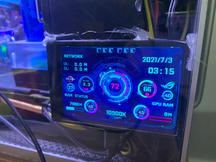 3.5寸电脑机箱面aida64副屏,无需插...