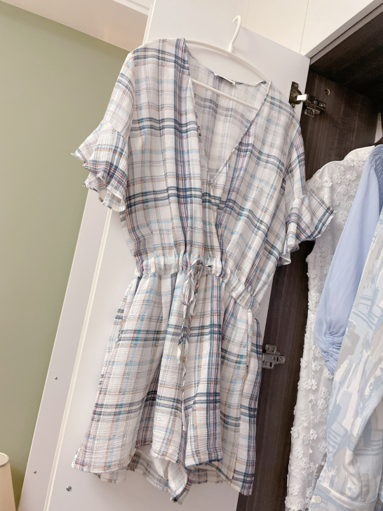 热风连体裤 格子连体裤 校园 软妹 格子连...