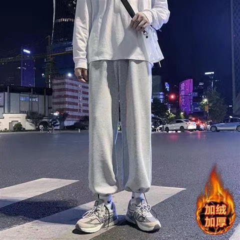 秋季裤子男韩版潮流百搭宽松束脚运动裤休闲长...