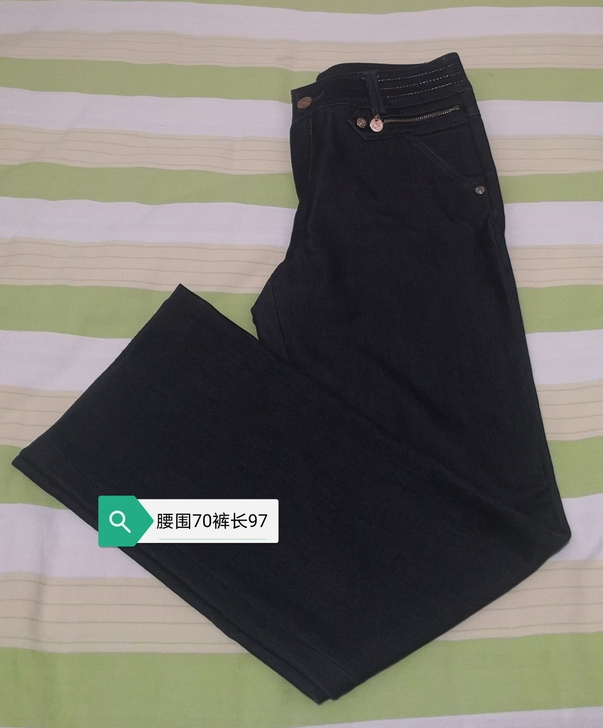 乔玛仙璐女西裤直筒裤高腰裤28码,微弹,腰...