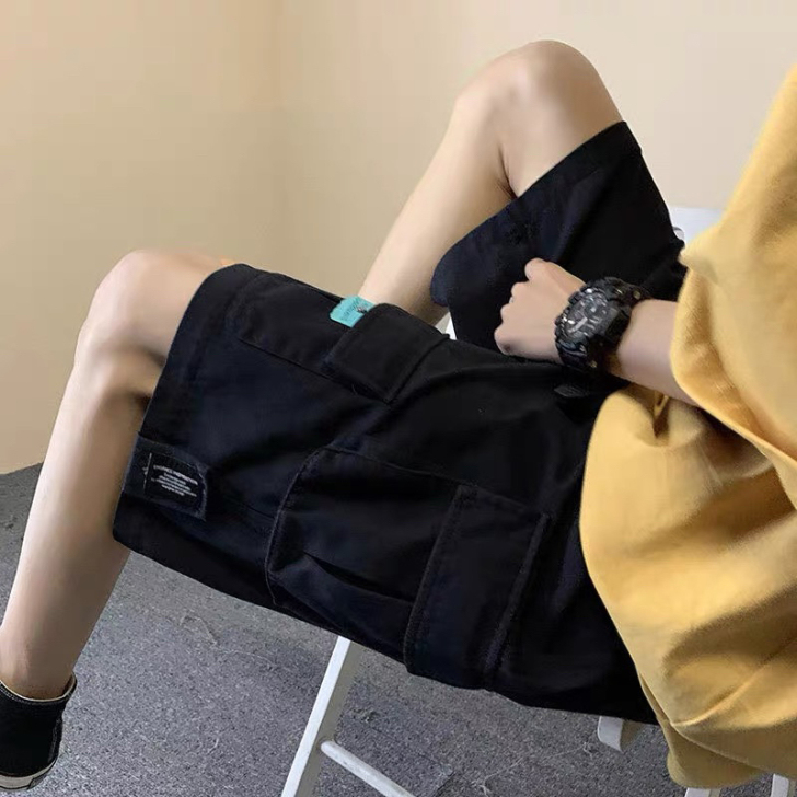 美式工装短裤男夏外穿宽松潮流休闲5五分裤子...
