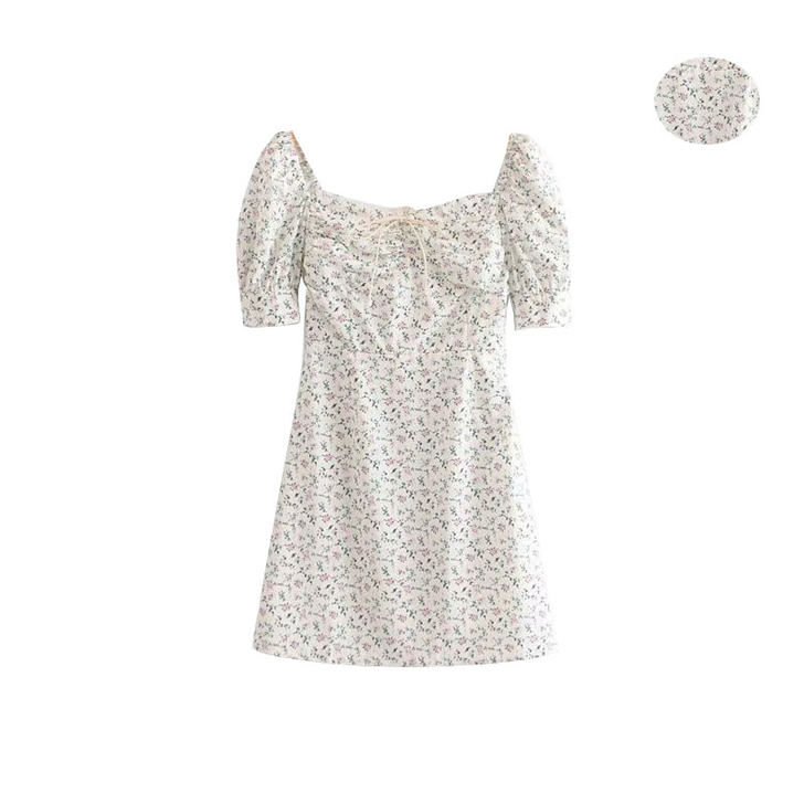 法式碎花连衣裙