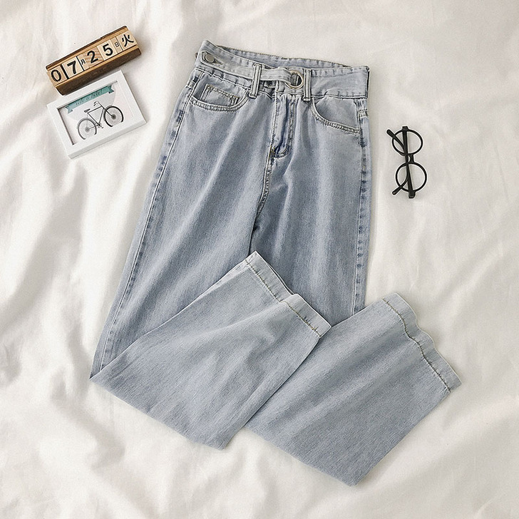 牛仔裤女新款潮裤子2020年春季韩版直筒宽...