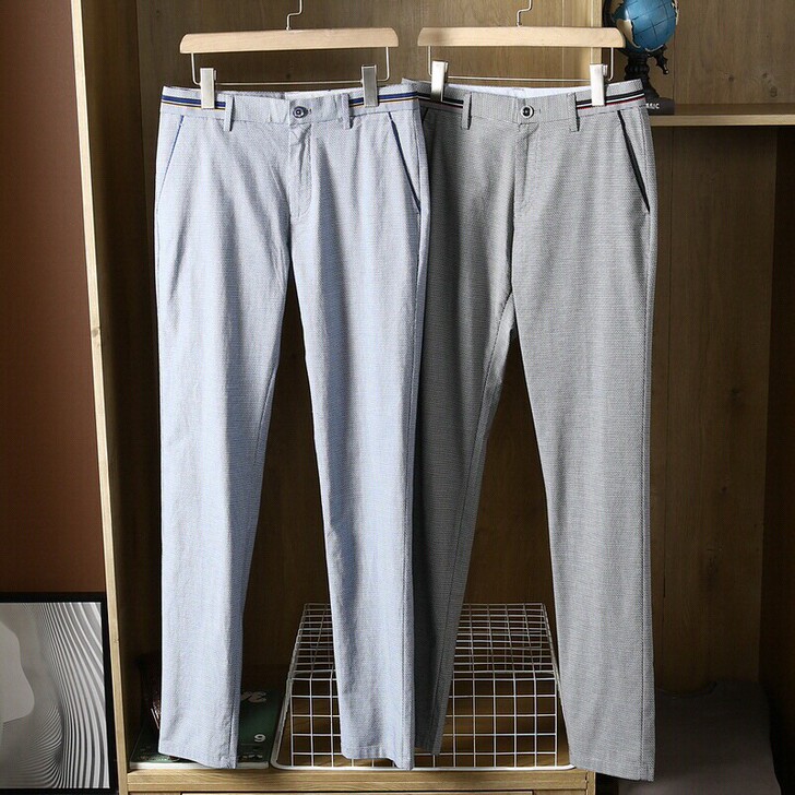 天丝棉混纺！线下撤柜都市商务型男裤 千鸟格...