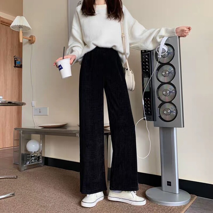 全新冬季毛呢裤金丝绒女裤,超级厚实,微阔腿...