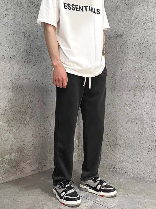 直筒裤子男夏季薄款休闲长裤 高街裤子男痞帅...