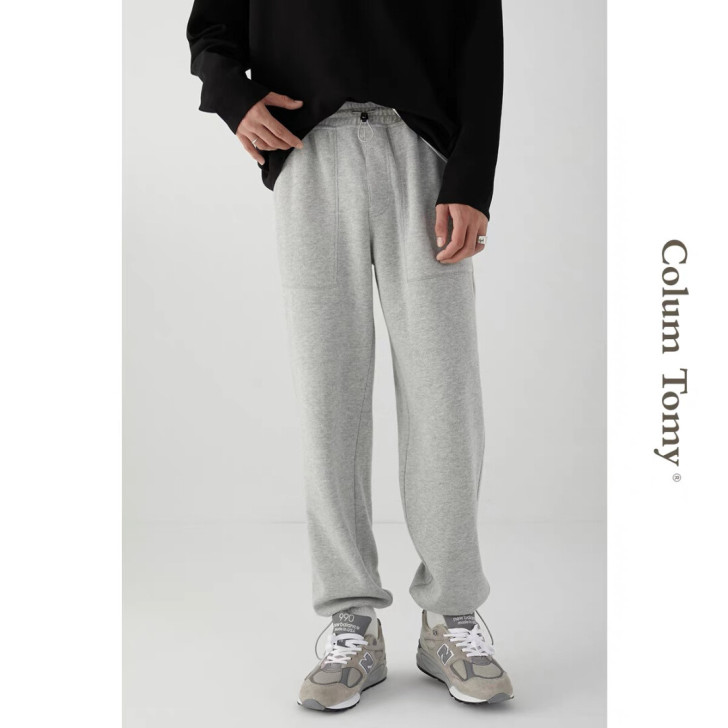 春秋季直筒卫裤灰色休闲裤子阔腿运动裤男生宽...