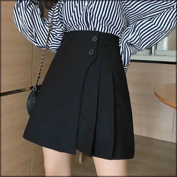 全新百褶裙带安全裤半身裙女春夏2021新款...