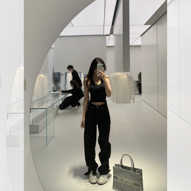 豆豆酱chic【帅过前男友】直筒牛仔裤女夏...