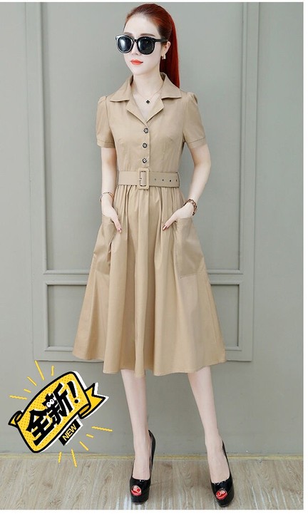 连衣裙女夏季2021新款气质收腰仙女裙短袖...