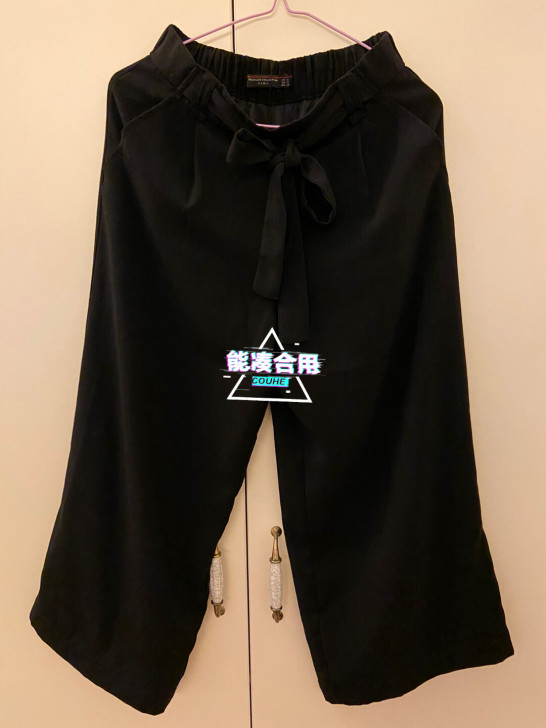 zara黑色阔腿长裤，XS码松紧腰  ，裤...