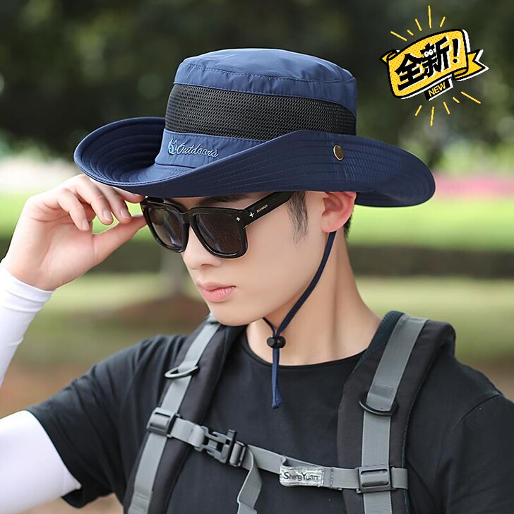 帽子男士新款夏季渔夫帽户外钓鱼遮阳帽透气登...