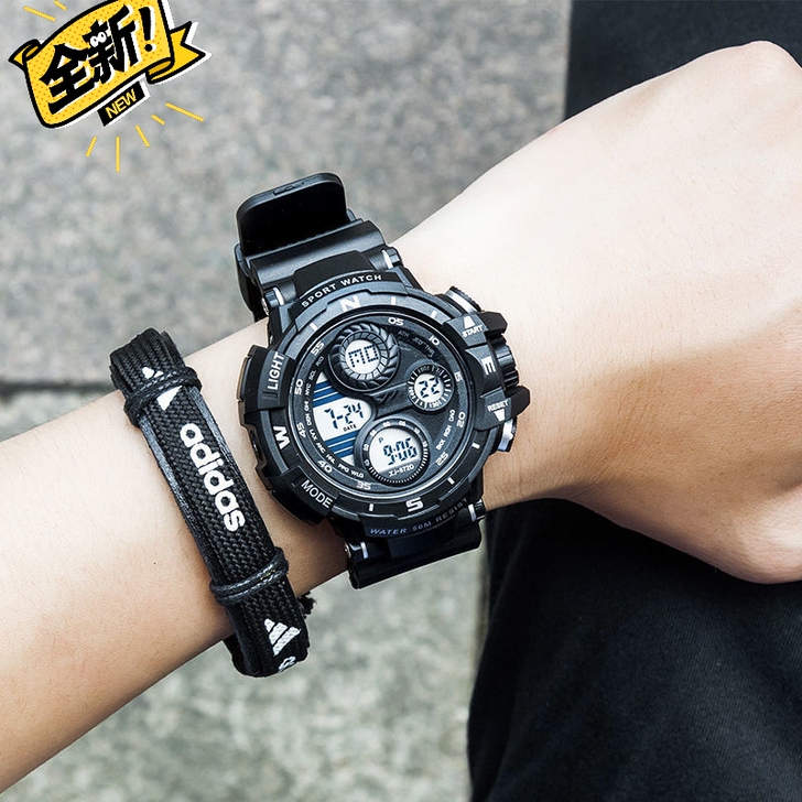 手表男学生韩版青少年运动闹钟男孩防水多功能...