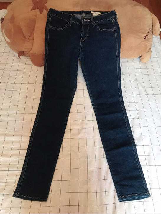 藏蓝色 牛仔裤 铅笔裤 长裤