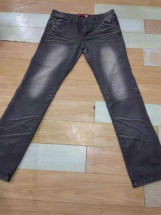 韩版烟管灰牛仔裤显瘦高腰牛仔裤