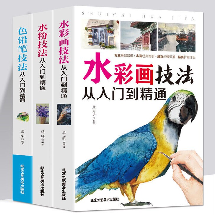 色铅笔水粉水彩画技法从入门到精通零基础学画...